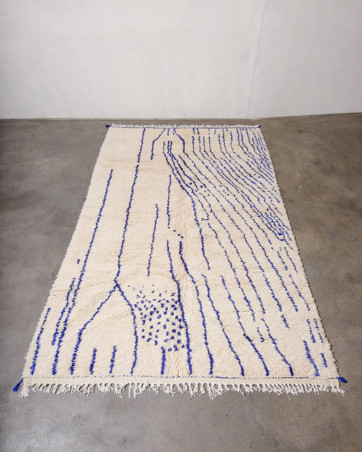 Modern designer handcrafted Berber rug from Morocco. Azilal rug with beautiful colours and patterns. Made of sheep’s wool and cotton.